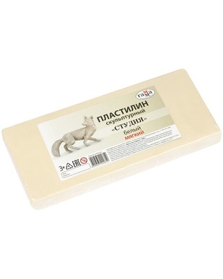 Пластилин скульптурный, белый мягкий 1кг Пластилин скульптурный, белый мягкий 1кг